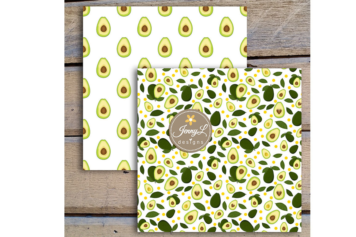 Avocado Digital Papers and Clipart, a Pattern Graphic by JennyL Designs (Photo 7 of 7)