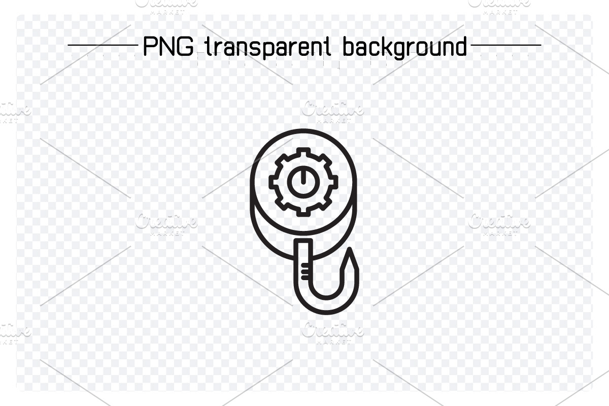 Industrial Crane Hook Line Icons, an Outline Icon by Designfour (Photo 2 of 7)