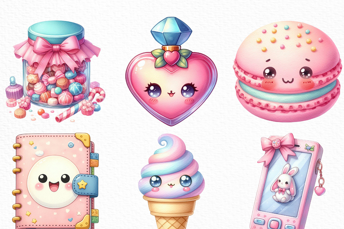 Kawaii Girly Aesthetic Clipart, an Illustration by Craft Nest (Photo 2 of 6)