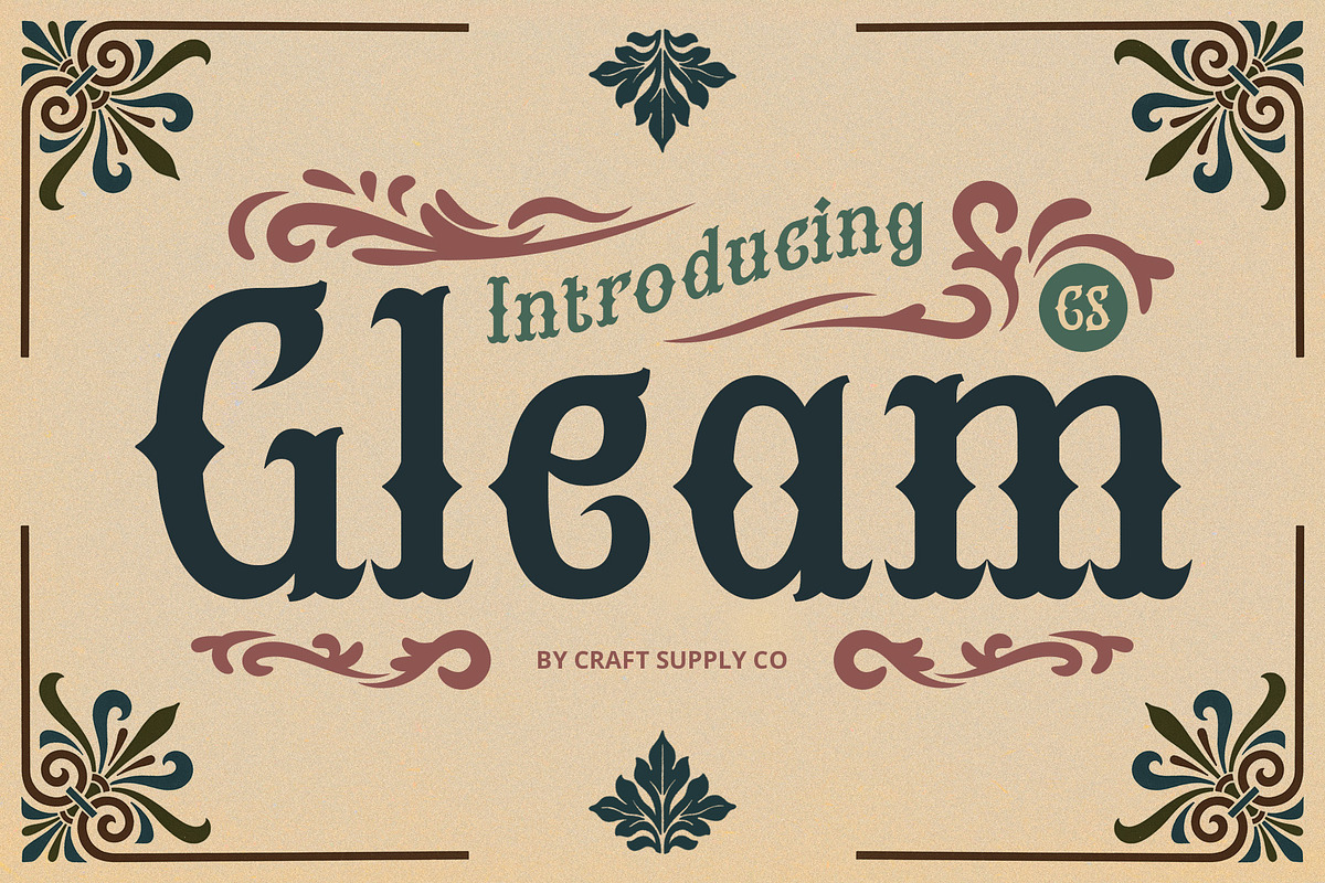 CS Gleam – Tuscan Font, a Serif Font by Craft Supply Co. (Photo 1 of 8)