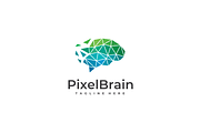 Pixel Brain Logo Template, a Branding & Logo Template by yopie (Thumbnail 1 of 3)