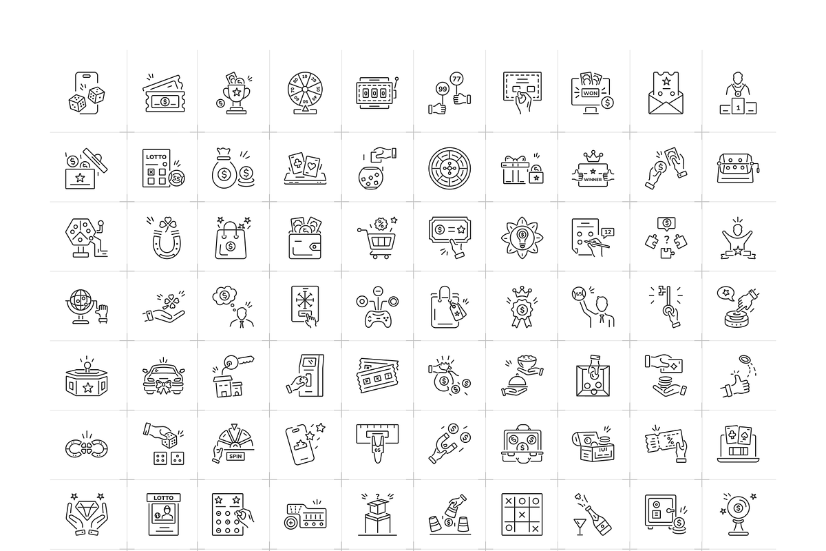 Animated Lottery Icons, an Outline Icon by Prosymbols (Photo 5 of 7)