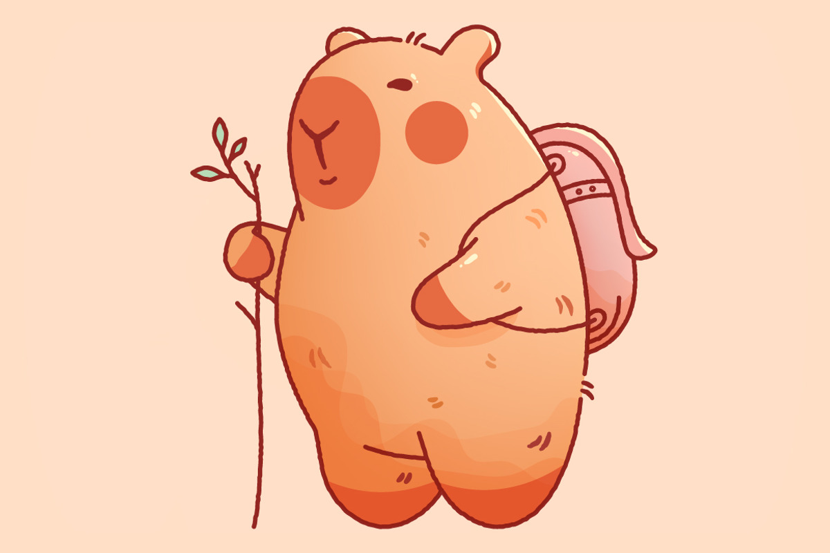 Kawaii Capybara - Pack 2, an Animal Illustration by AleksAbramova (Photo 8 of 12)