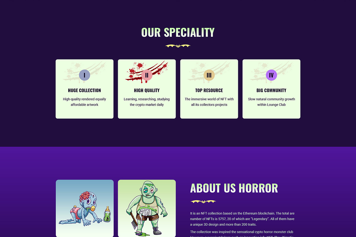 NFT Landing Page HTML Template, a Landing Page Template by CodexCoder Themes (Photo 2 of 8)