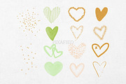 Green Watercolour Gold Glitter Heart, an Illustration by Pixafied (Thumbnail 2 of 4)