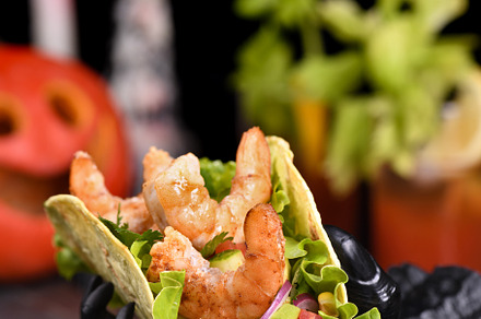 Shrimp Tacos for Halloween