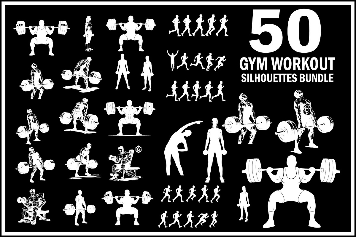 Gym Workout Silhouettes Bundle, an Object Graphic by balal (Photo 3 of 5)