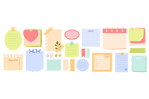 Cute paper notes. Doodle notebook, an Education Illustration by winwin.art
