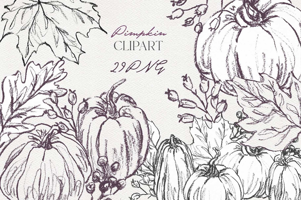 fall pumpkin clipart, an Illustration by JULIA x JULIE's ART (Photo 2 of 20)