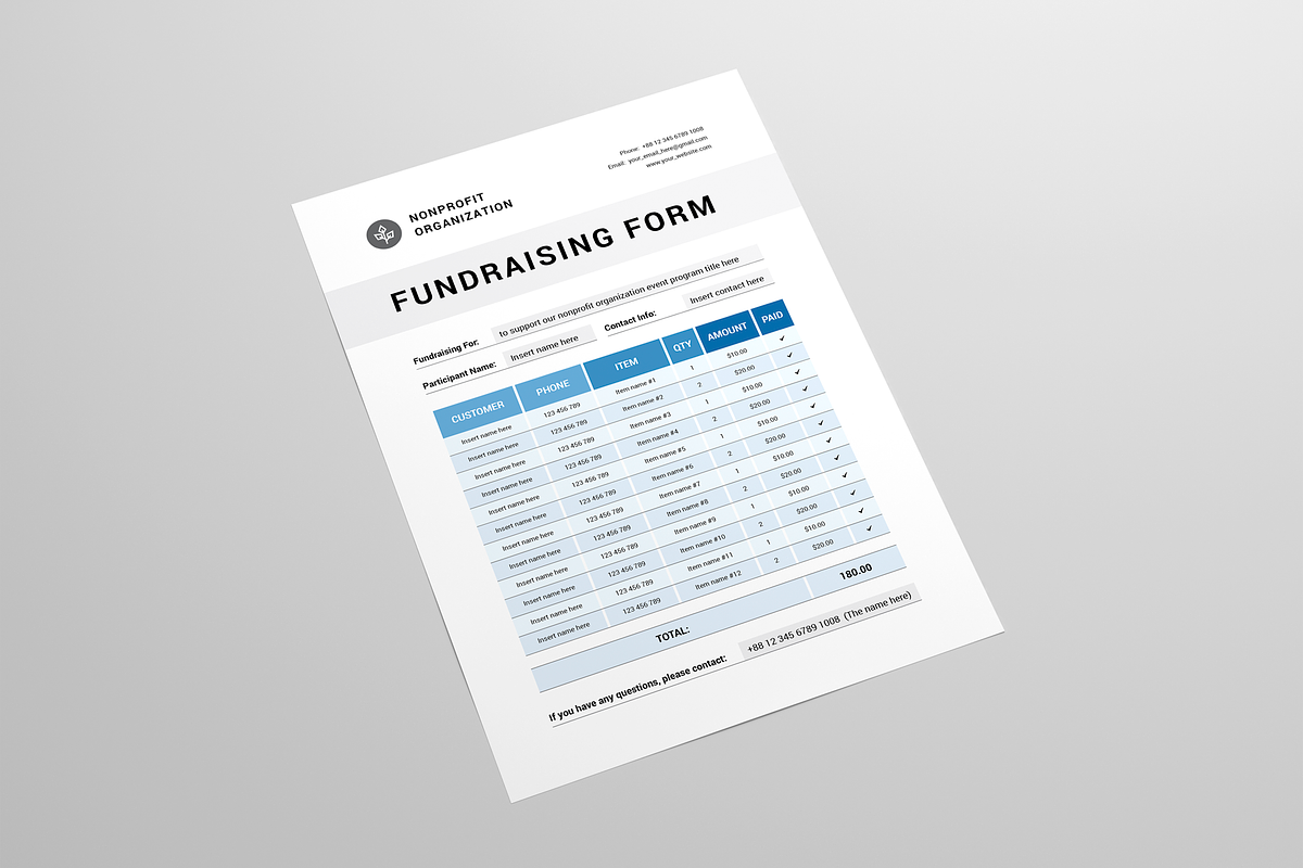 Fundraising Form, a Stationery Template by Leaflove (Photo 3 of 5)