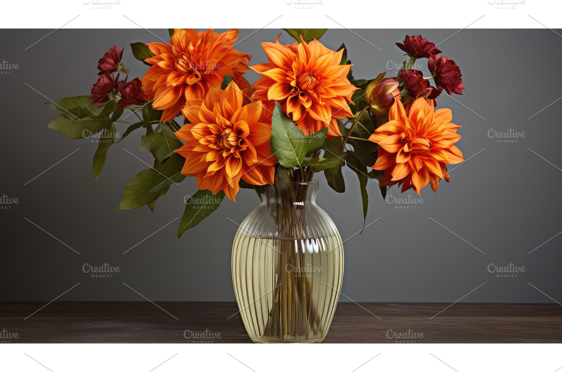 bouquet orange dahlia ai generated, a Beauty & Fashion Photo by pikepicture