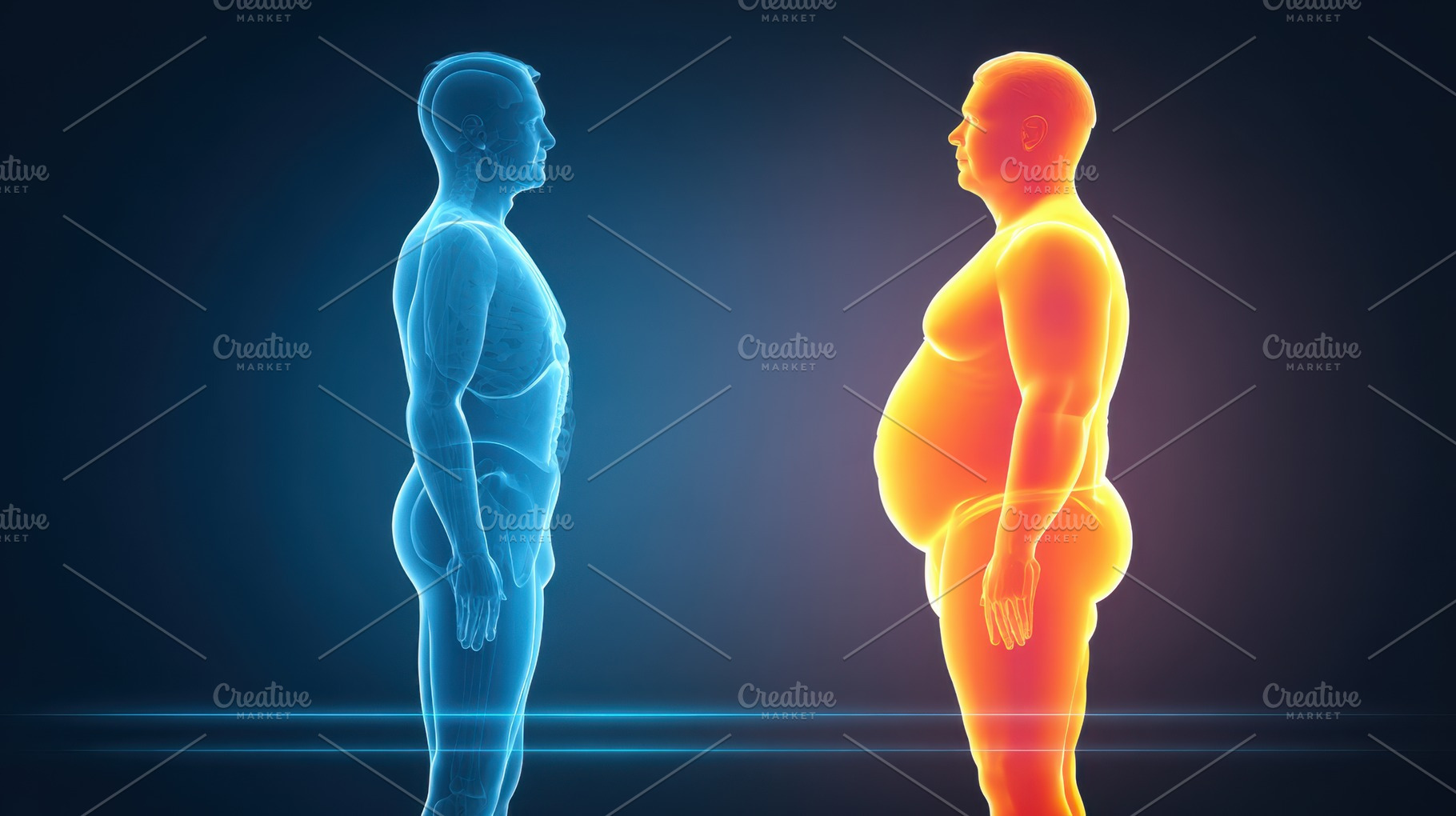 Illustration of diverse human body types, a Health & Medical Photo by AlyaAnd