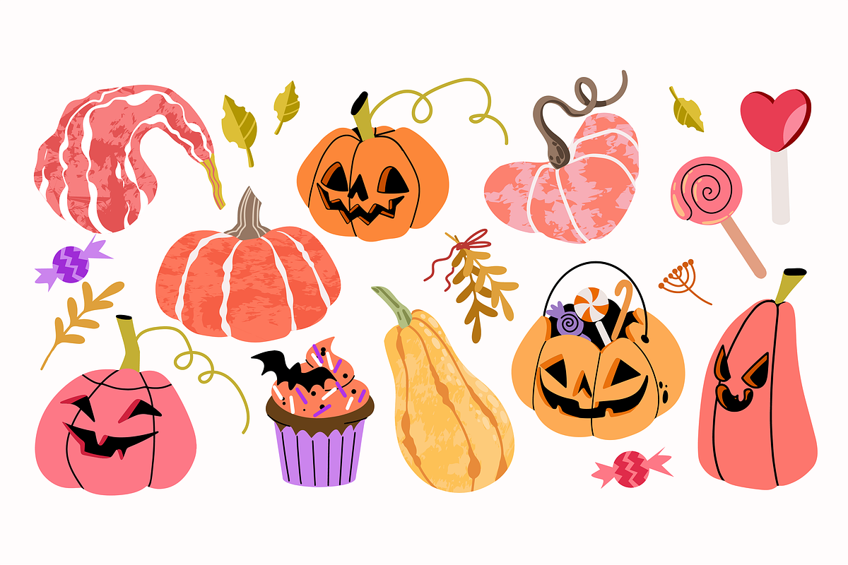 Cute HALLOWEEN clip art, a Seasonal Illustration by UnaAnya (Photo 3 of 5)