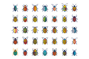 Insects Illustrated In A Simplistic