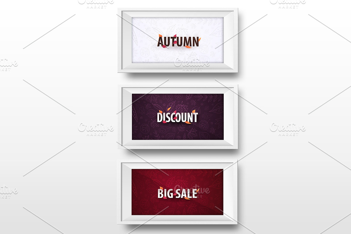 Autumn Sale banners with leaves., a Decorative Illustration by Leo Edition (Photo 2 of 3)