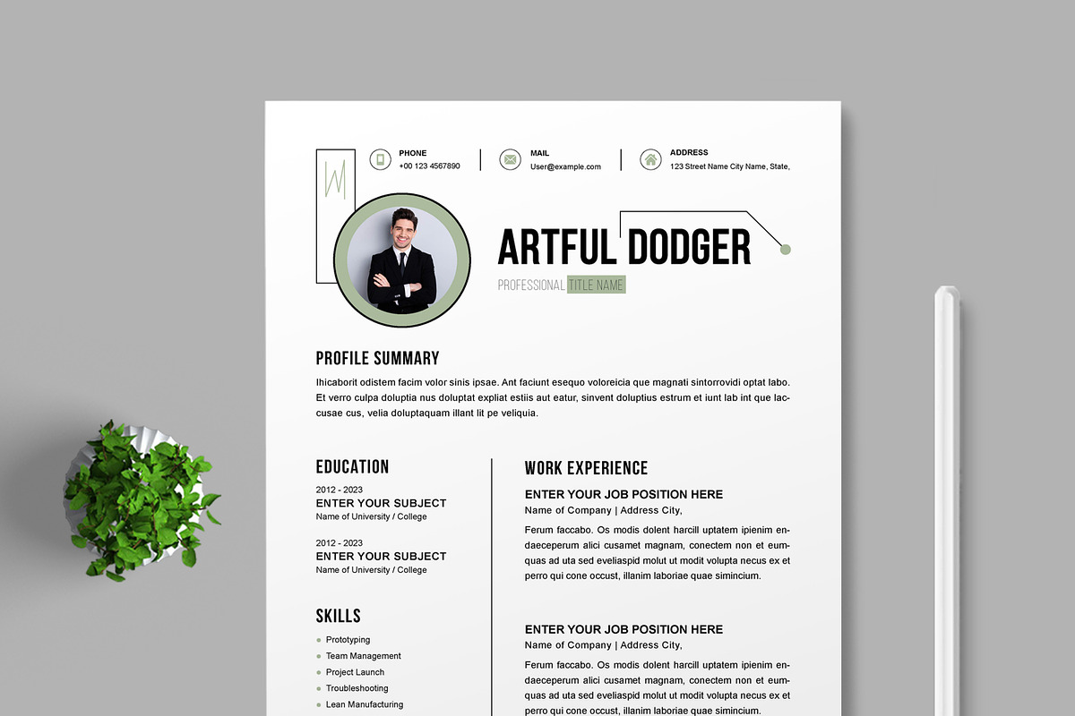 Resume Template, a Resume Template by MightyDesign (Photo 2 of 7)