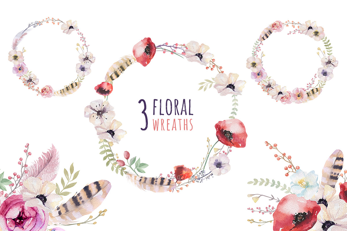 Watercolor floral set II, a Decorative Illustration by Peace ART (Photo 5 of 5)