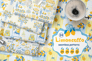 Limoncello - summer Amalfi patterns, a Pattern Graphic by Tani Kuzminka
