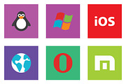 45 Browser & Os Flat Icon Set, an Icon by VectorCam (Thumbnail 2 of 3)