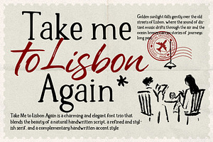 Take Me to Lisbon Again | Trio Font, a Script Font by Metasena Typefoundry