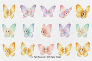 15 Bundle Watercolor Cute Butterfly, an Animal Illustration by Morspective (Thumbnail 8 of 8)