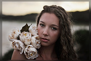 Portrait with White Peonies at Dusk, a Beauty & Fashion Photo by Chris Joel Campbell (Thumbnail 1 of 2)