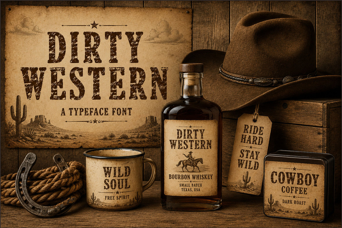 Dirty Western - Vintage Cowboy Font, a Slab Serif Font by Limited.studio (Photo 2 of 5)