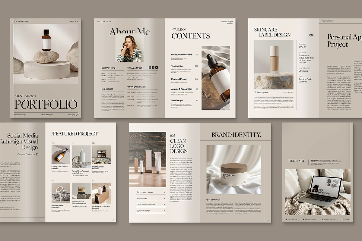 Product Designer Portfolio Template, a Brochure Template by BrandPacks (Photo 2 of 6)