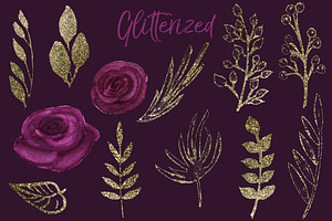 SALE GLITTERIZED Clipart & Patterns6