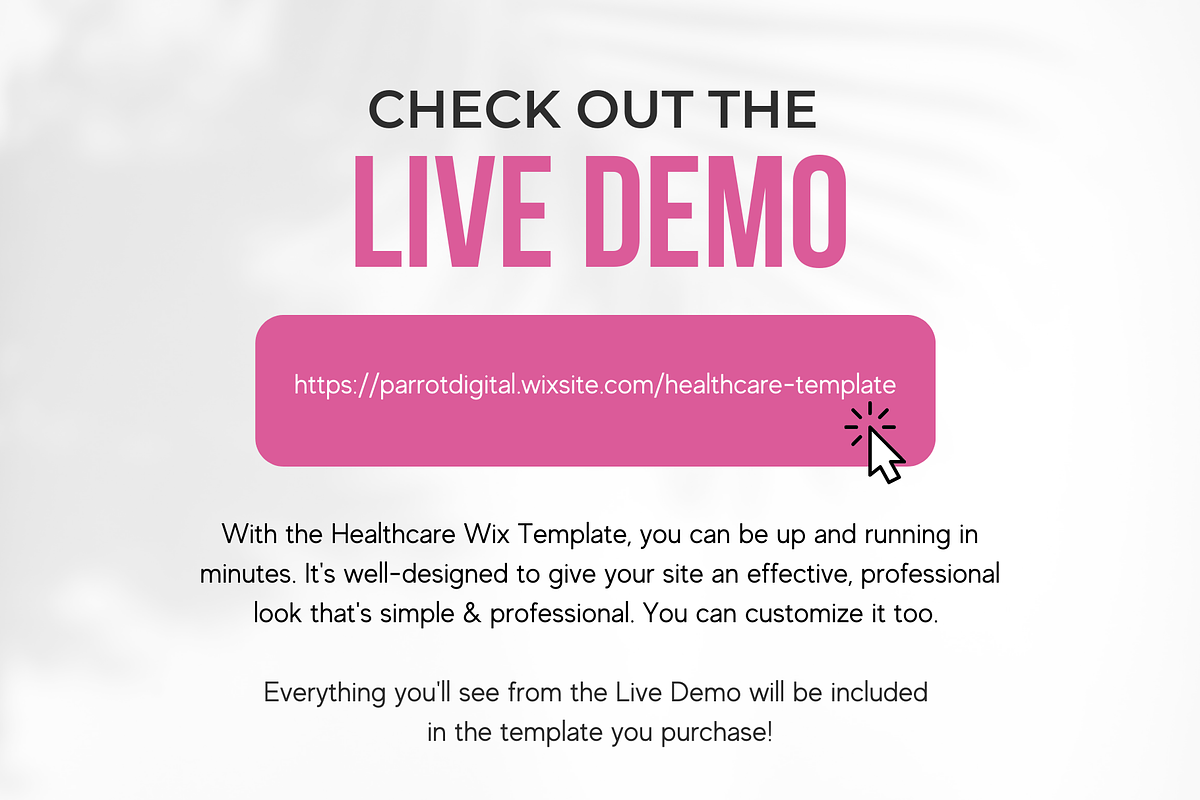 Healthcare Website for Wix, a Shopify Template by Parrot Designs (Photo 3 of 4)