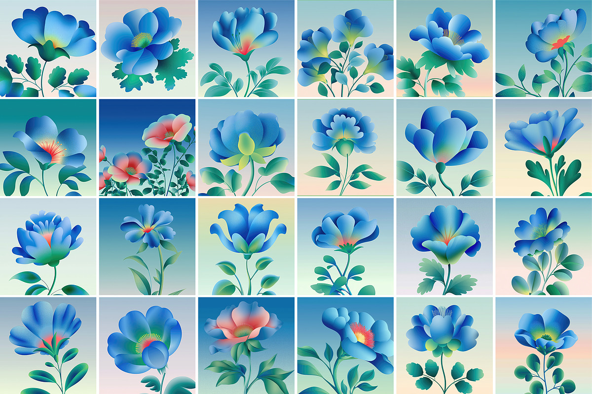 50 Digital Flower Image Collection, a Background Graphic by MindMuse (Photo 5 of 7)