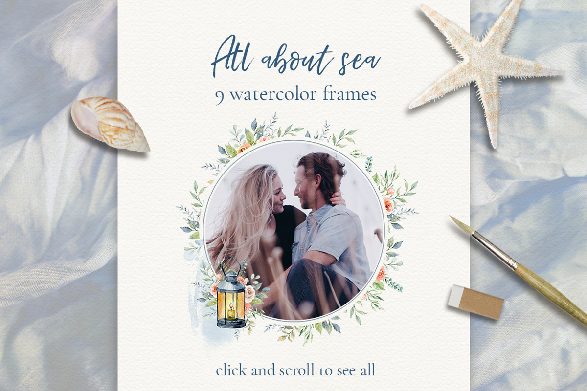All about sea - watercolor clipart, a Decorative Illustration by long summer (Photo 9 of 13)