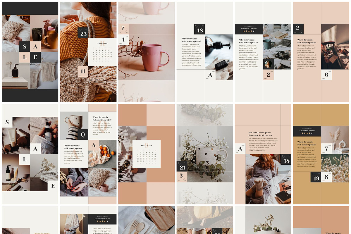 Instagram Calendar Templates Bundle, a Social Media Template by Keikoya (Photo 17 of 18)