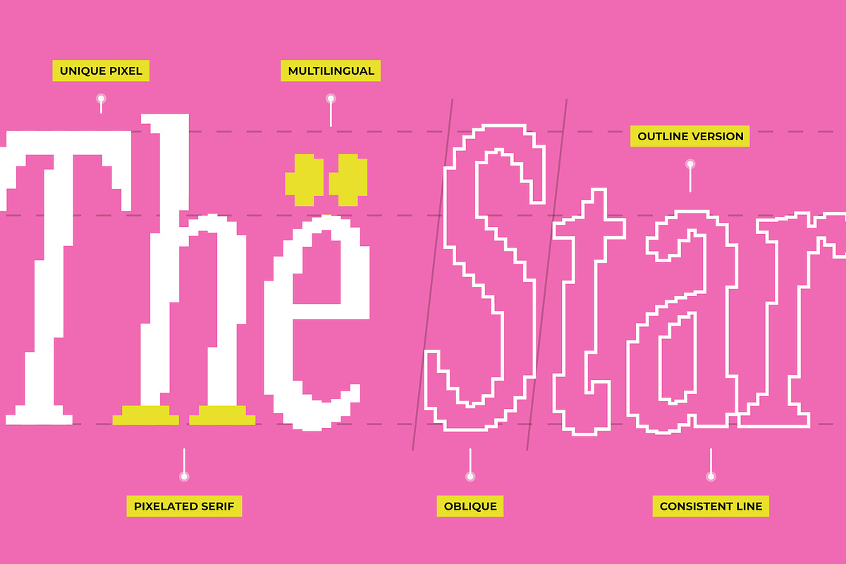 Muntave - Pixelated Oblique Serif, a Serif Font by Typia Nesia (Photo 6 of 11)