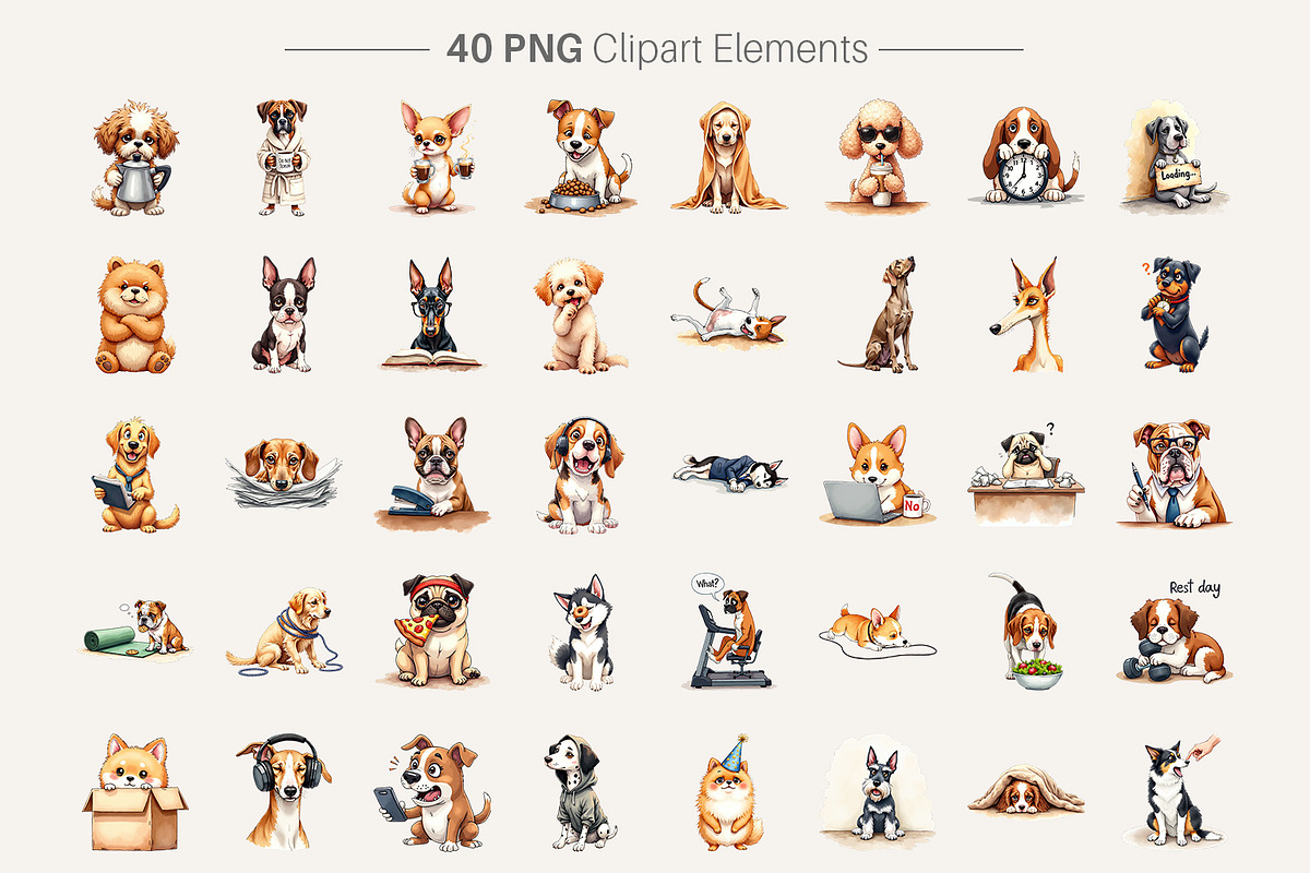 Sarcastic Dog Sublimation PNGs, an Illustration by Artnoy (Photo 2 of 8)