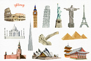 Wanderlust watercolor design toolkit, a Transportation Illustration by Elegantia (Thumbnail 3 of 6)