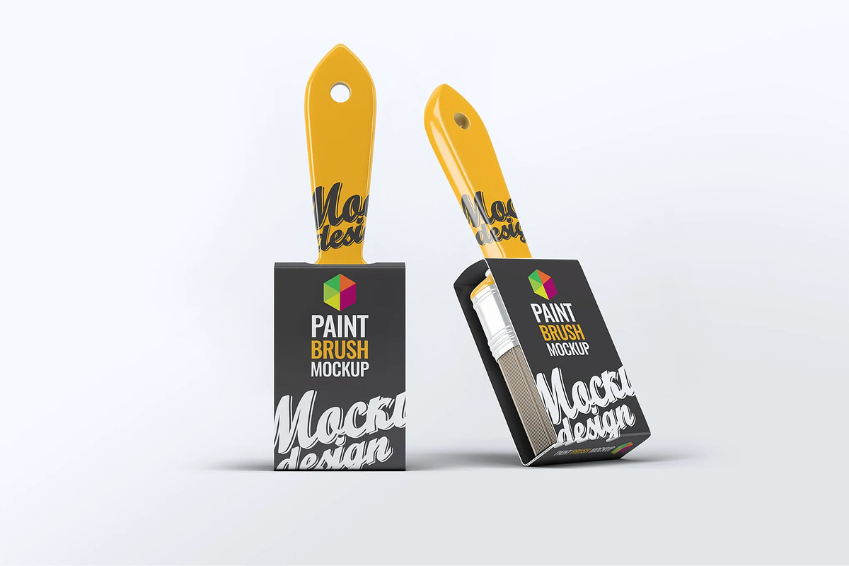 Paint Brush Mock-Up, a Product Mockup by DesignRushMarket (Photo 5 of 7)