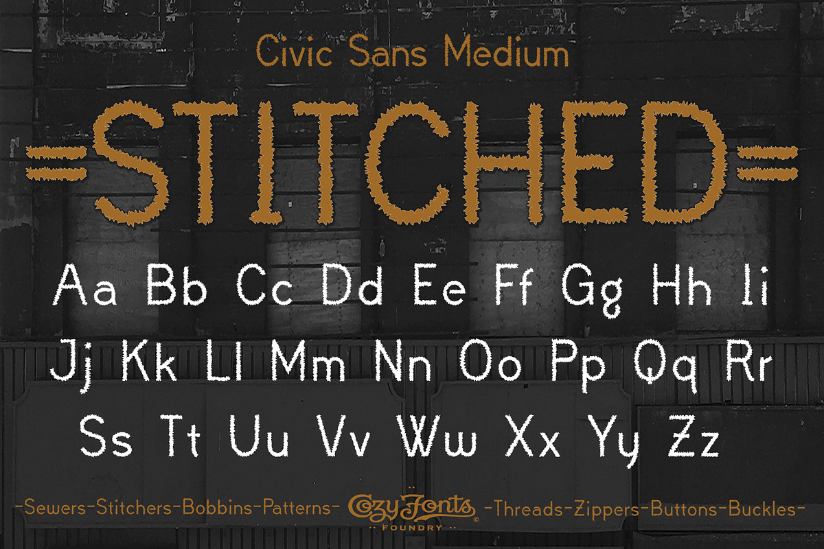 Civic Sans Medium Stitched