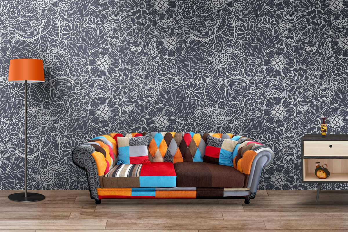 abstract flower zentangle doodle, a Pattern Graphic by AAN Seamless Shop (Photo 2 of 4)