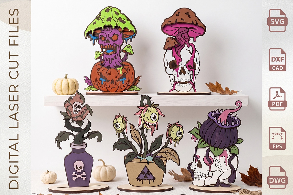 Spooky Monster Plant Bundle, an Object Graphic by WoodoraCut (Photo 1 of 6)