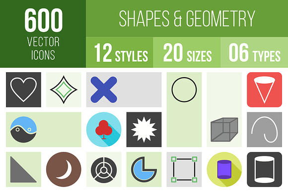 600 Shapes Geometry Icons