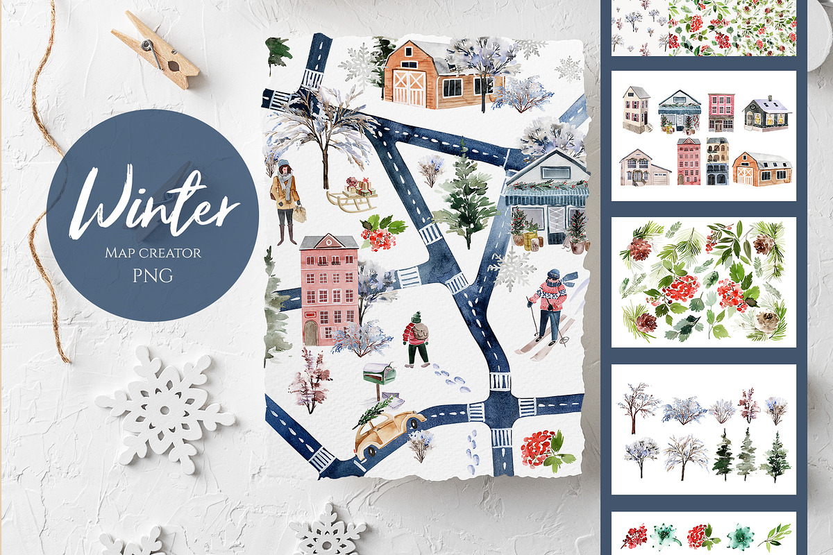 Winter set. Map creator, a Decorative Illustration by Karma (Photo 1 of 20)