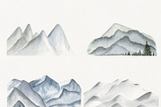 Watercolor forest and mountains, a Texture Illustration by ViolettaKh (Thumbnail 6 of 9)