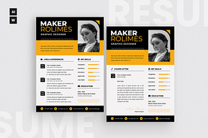 Modern Resume CV, a Resume Template by dokudokunomi