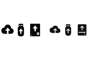 Various upload and download icons, a Technology Illustration by ZinetroN