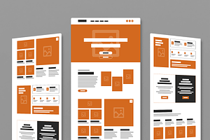 Modern Landing Page Wireframe Layout, a Landing Page Template by MightyDesign