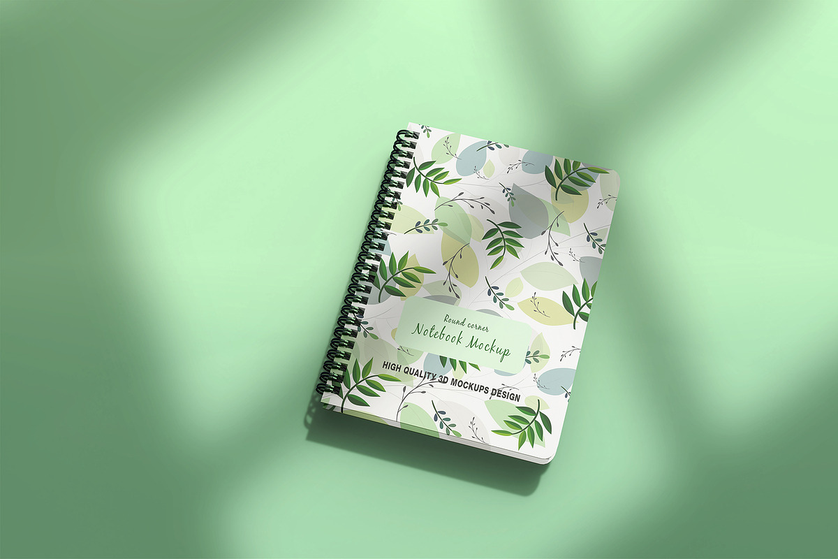 Realistic round notebook mockup, a Books & Magazine Mockup by Raihan Rahman (Photo 13 of 19)