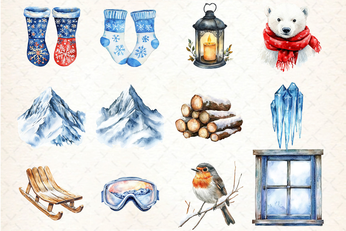 Winter Clipart, an Illustration by DreamCafeArt (Photo 5 of 5)