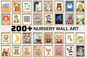 Nursery Wall At, Kids Room Wall Art, a Wallpaper Photo by Chipshpow Graphics