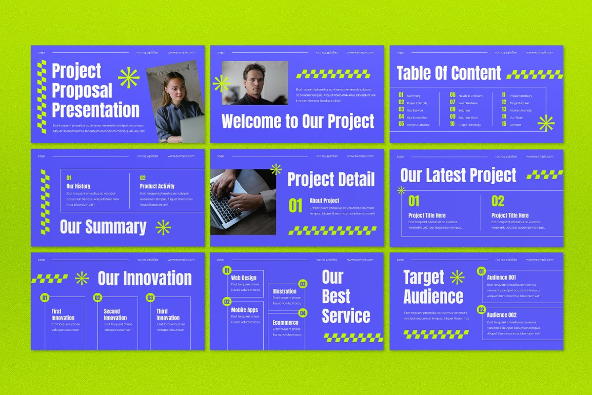 Blue Modern Project Proposal PPT, a Presentation Template by graphicook (Photo 2 of 4)